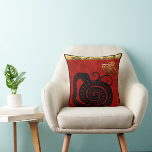 Cute Snake Chinese New Year Zodiac Birthday SqP Kudde