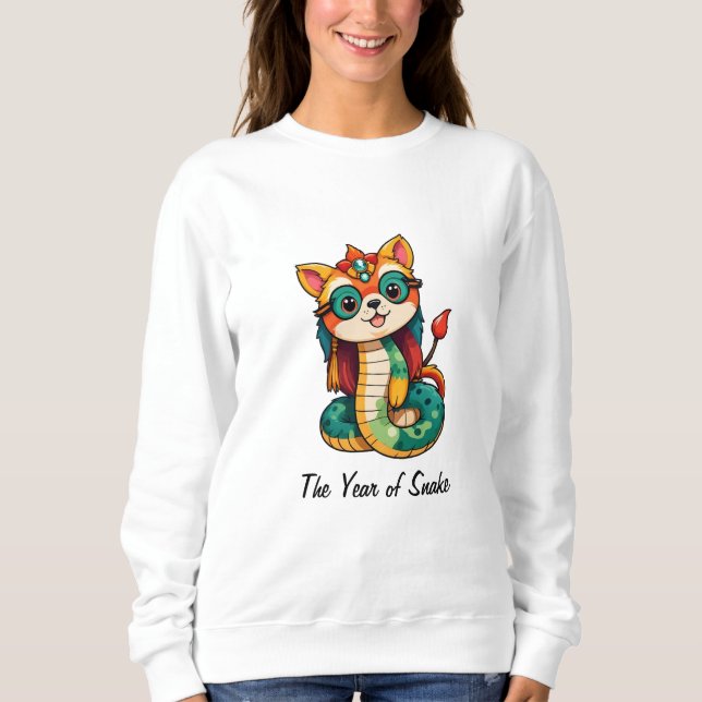 Cute Snake for China Lunar Nyår 2025 T Shirt (Framsida)