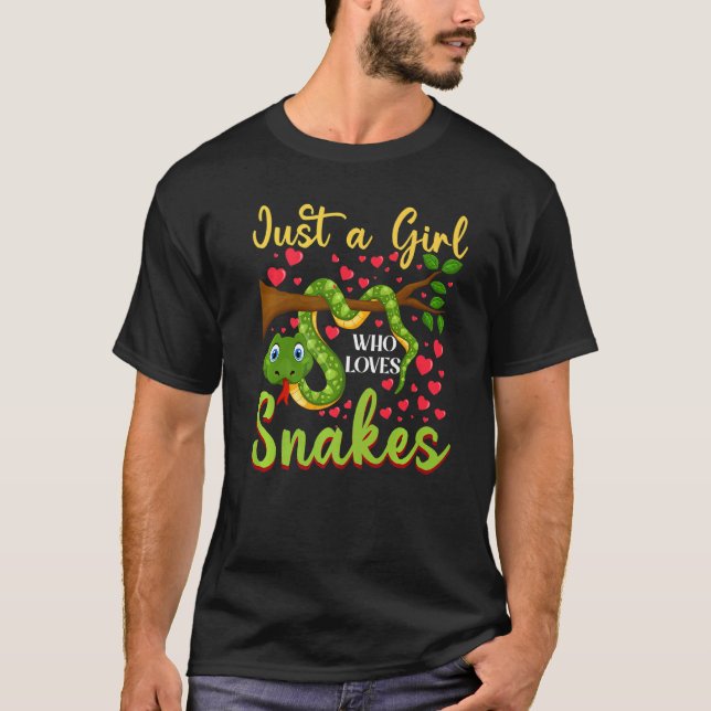 Cute Snake Girl som Kärlek ormar T Shirt (Framsida)