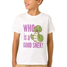 Cute Snake Kids Shirt - "Vem är en Bra Snek?"