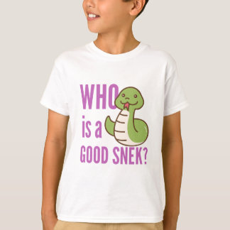Cute Snake Kids Shirt - "Vem är en Bra Snek?" T Shirt