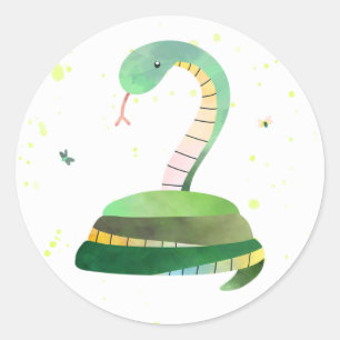 Cute Snake Stickers Runt Klistermärke