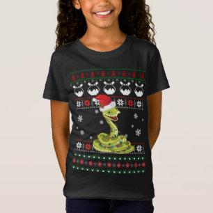 Cute Snake Ugly Sweater jul Light Pajama Gif T Shirt