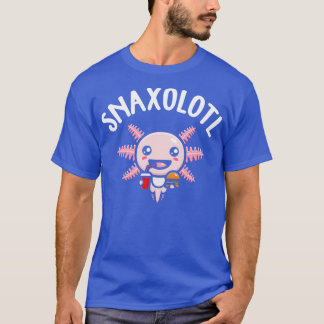 Cute Snaxolotl Axolotl Salamander Food Pun T Shirt