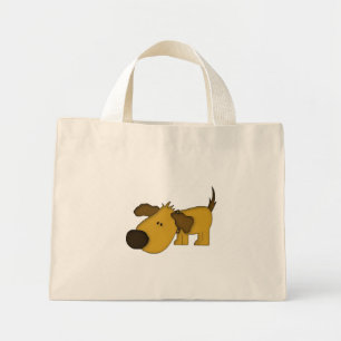 Cute sniffning av hund till återanvändbart shopp mini tygkasse