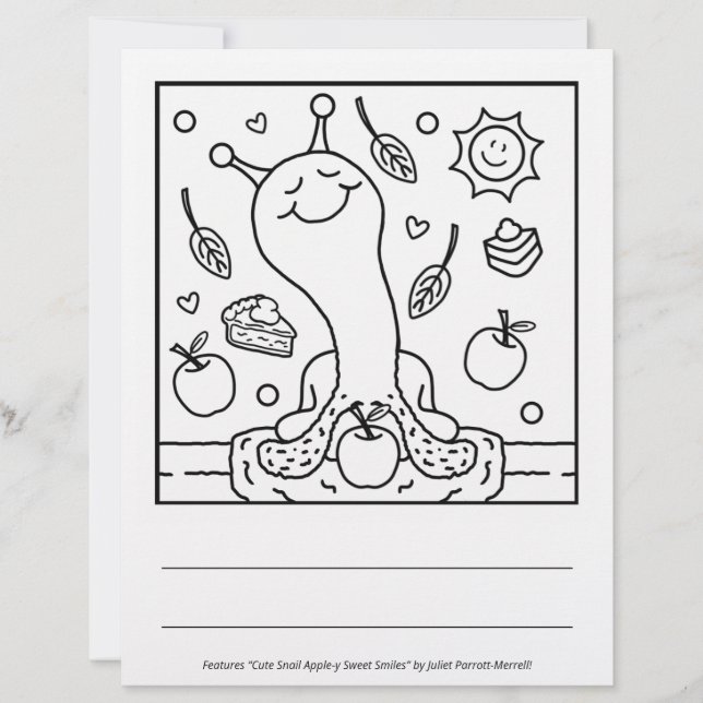 Cute Snigel Apple-y Sweet Smiles Coloring Page (Framsida)