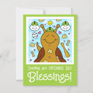 Cute Snigel Baseball Blessings Vykort
