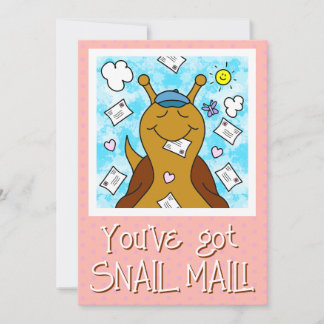 Cute Snigel Du har Har Mail Hälsning Kort