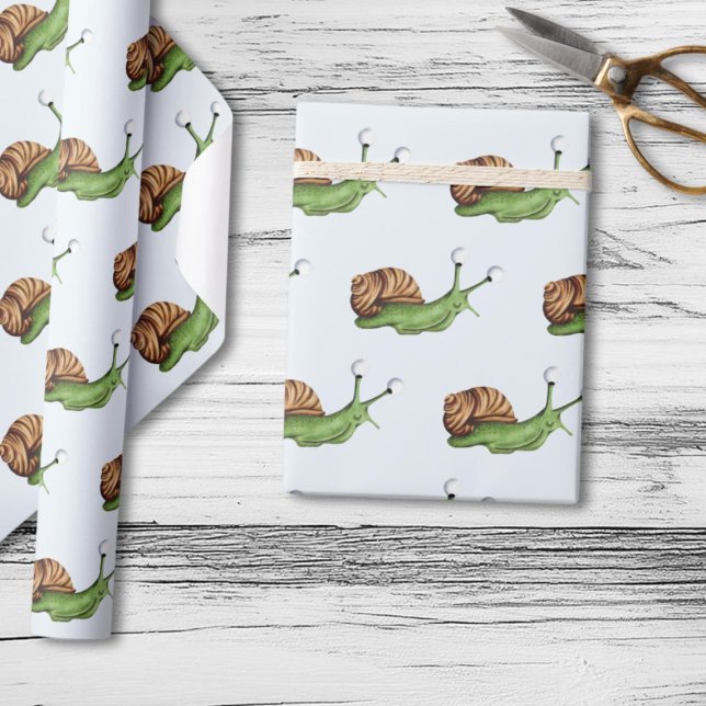 Cute Snigel Illustration Mönster Presentpapper (Skapare uppladdad)