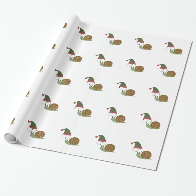 Cute Snigel Jul Elf Presentpapper (Utrullad)