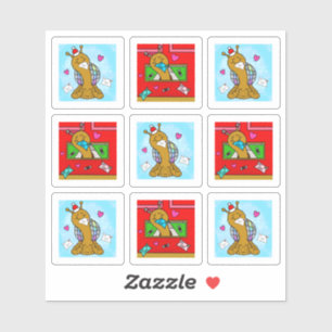 Cute Snigel-julbrevets trivialserie Klistermärken