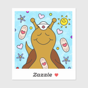 Cute Snigel kommer snart fram till vinyl Klistermärken