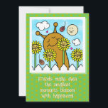 Cute Snigel med Dandelion-vänner faller<br><div class="desc">Cute Snigel med Dandelion Friends Fall Greeting Card - Designat för snigel och naturnära barn eller vuxen vänner som uppskattar dandelioner, dagtid, måne, höst löv och ljuva vintagar. Finns i många-storlekar och stilar i hörnet i en namnteckning projektionsyta och andra pappra typer. Säljs med eller utan kuvert med kortet eller...</div>