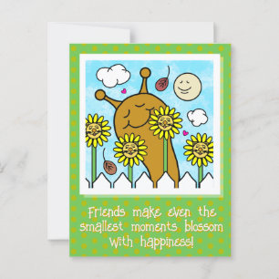 Cute Snigel med Dandelion-vänner faller Vykort
