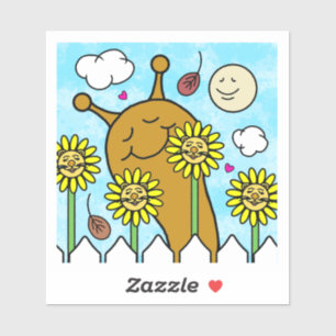 Cute Snigel med Dandelion-vänner flyger vinyl Klistermärken