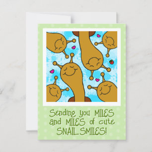 Cute Snigel Miles Smiles Vänskap Vykort