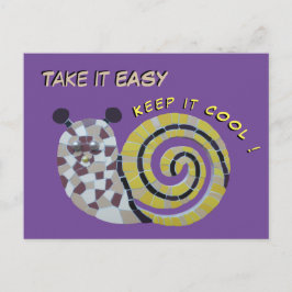 Cute Snigel Mosaic Cust. Ta det enkla vykortet Vykort