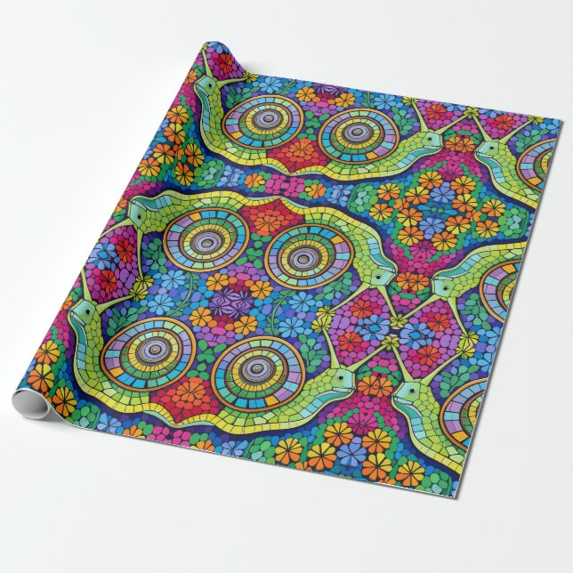 Cute snigel mosaic presentpapper (Utrullad)