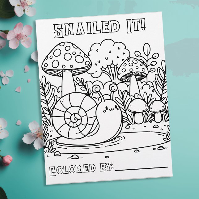 Cute Snigel och svampar | Färg Me-sida Reklamblad (Skapare uppladdad)