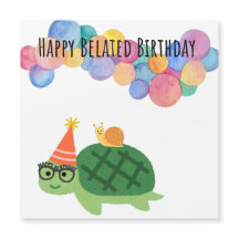 Cute Snigel och Turtle Funny Belet Birthday Card