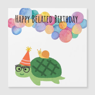 Cute Snigel och Turtle Funny Belet Birthday Card