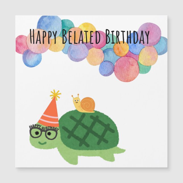 Cute Snigel och Turtle Funny Belet Birthday Card (Framsida)
