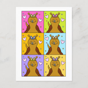 Cute Snigel Pop Art Bunny Öron Påsk Helg Vykort