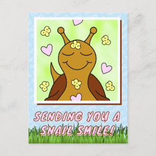 Cute Snigel Sending Smile Vykort