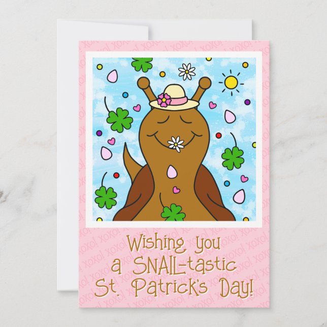 Cute Snigel St patricks day | Julkort (Framsida)