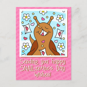 Cute Snigel Valentines day   Helg Vykort
