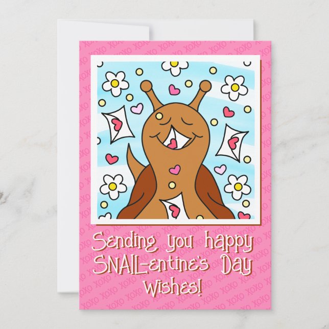 Cute Snigel Valentines day | Julkort (Framsida)