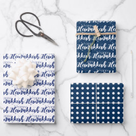 Cute Snö Bubbles & Polka Dot Lycklig Hanukkah