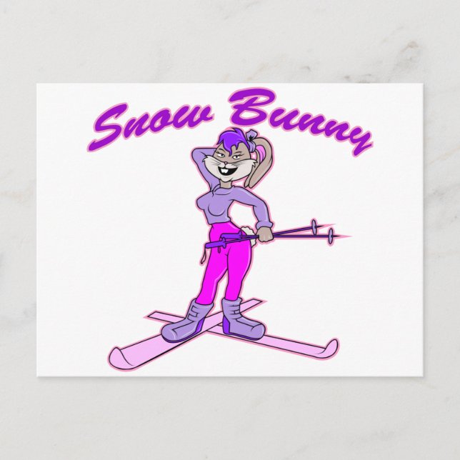 Cute Snö Bunny Vykort (Framsida)