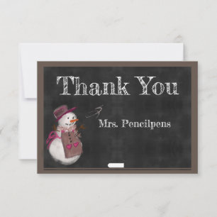 Cute Snö Girl Chalkboard Tack Teacher