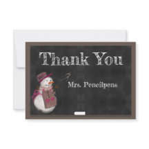 Cute Snö Girl Chalkboard Tack Teacher