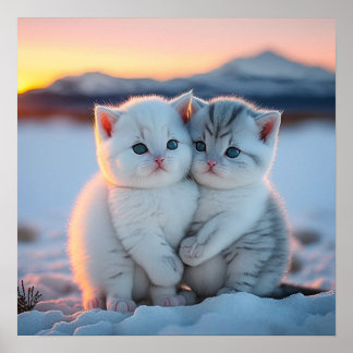 Cute Snö Kittens Poster