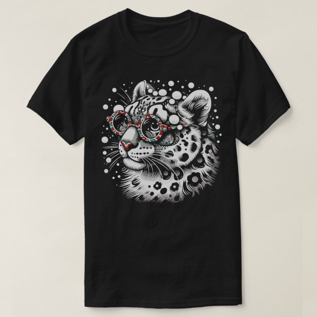 Cute Snö Leopard Unge Big Cat Animal Art 2 T Shirt (Design framsida)