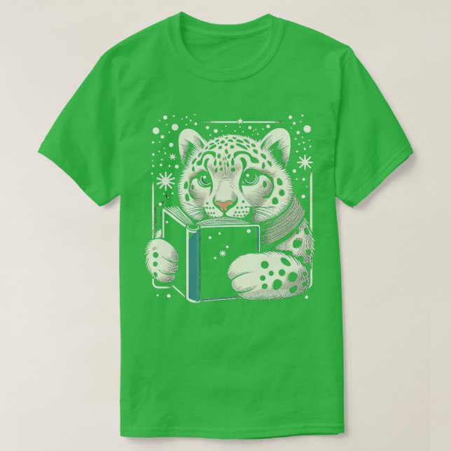 Cute Snö Leopard Unge Big Cat Animal Art T Shirt (Design framsida)