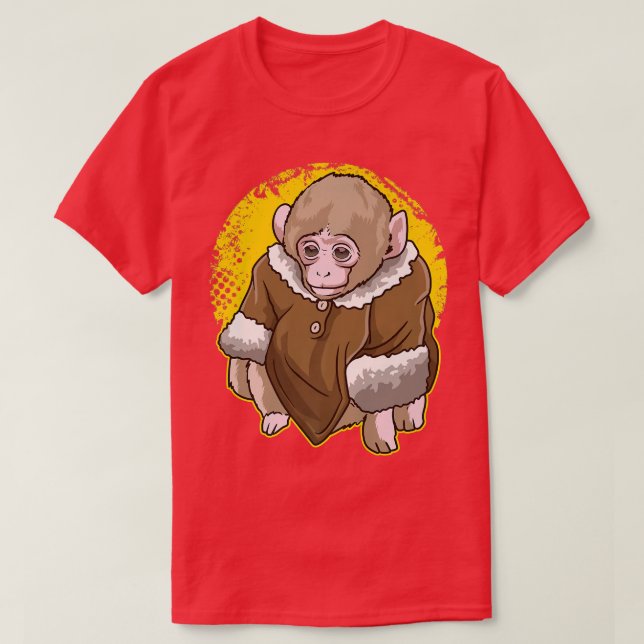 Cute Snö Macaque-apa som Jackar ett PM T Shirt (Design framsida)