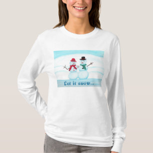 Cute Snö par, Låt det snöa, julskjortor T Shirt