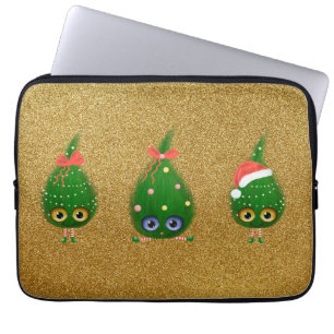 Cute Snö Pea-julkristen Winter Solstice Pl l Laptop Fodral
