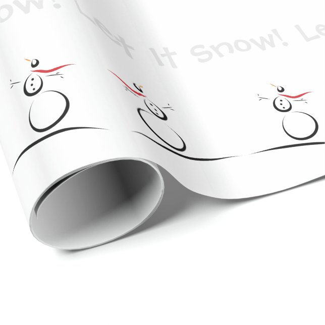 CUTE-SNÖGUBBAR "Låt det snöa" Presentpapper (Rullad Hörn)