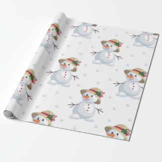 Cute Snögubbar Mönster Presentpapper