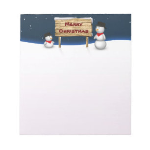 Cute Snögubbar som önskar God jul Anteckningsblock
