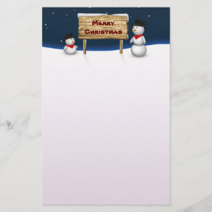 Cute Snögubbar som önskar God jul Brevpapper