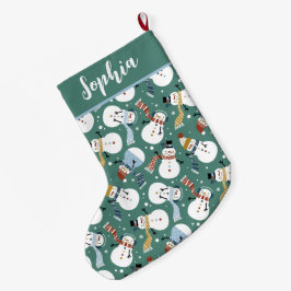 Cute-Snögubbar Stor Julstrumpa