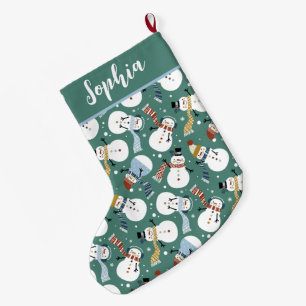 Cute-Snögubbar Stor Julstrumpa