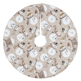 Cute Snögubbar Ull Träd Skirt Julgransmatta Fleece