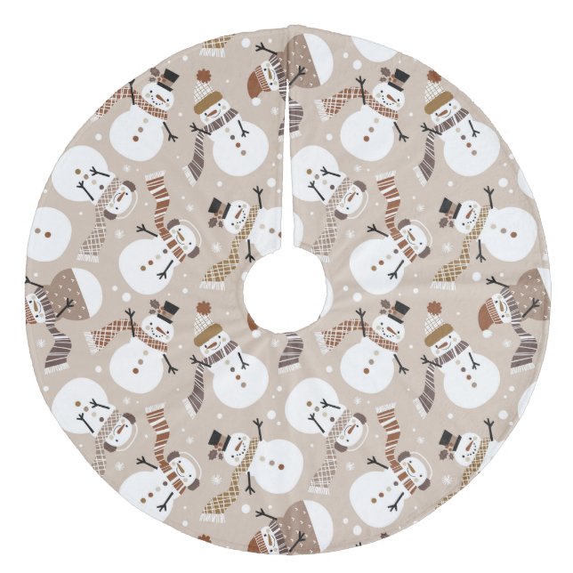 Cute Snögubbar Ull Träd Skirt Julgransmatta Fleece (Framsidan)