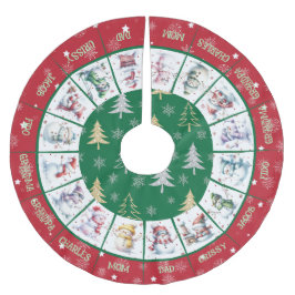 Cute Snögubbars Brushed Polyester Träd Skirt Julgransmatta Borstad Polyester